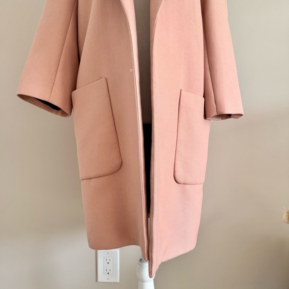 Zara Open Front Boyfriend Pink Coat XS - Picture 8 of 16